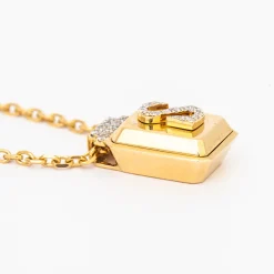 All-Gold Initial Signet Necklace