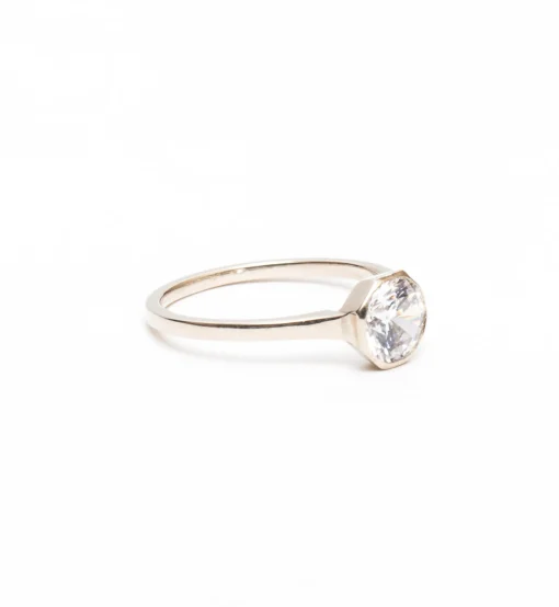 Allium Octad Diamond Ring with Notch