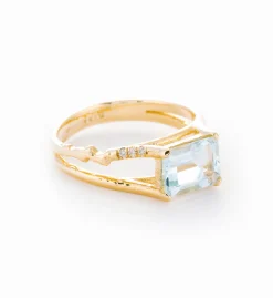 Aquamarine Floating Ring