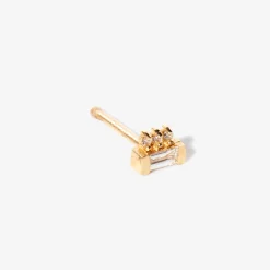 Baguette and 3 Dot Stud