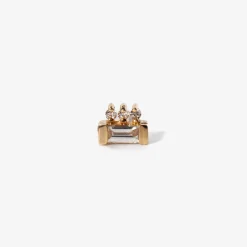 Baguette and 3 Dot Stud