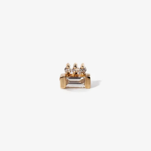Baguette and 3 Dot Stud