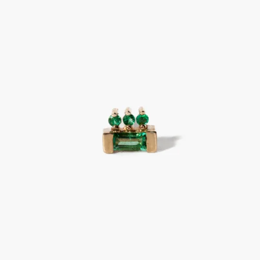 Baguette and 3 Dot Stud
