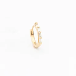 Baguette Diamond Hinge Huggie Hoop (Single)