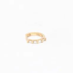 Baguette Diamond Hinge Huggie Hoop (Single)