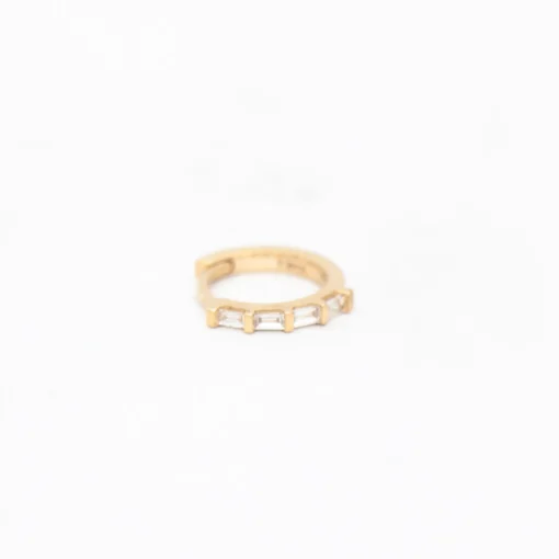 Baguette Diamond Hinge Huggie Hoop (Single)