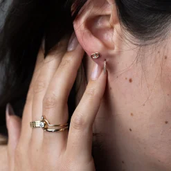 Baguette Diamond Open Link Studs