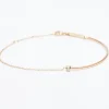Bezel Diamond Wire & Chain Bracelet