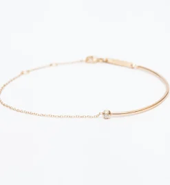 Bezel Diamond Wire & Chain Bracelet
