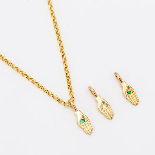 Birthstone Open Hand Mini Charm