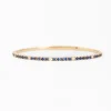 Blue Sapphire & White Diamond Flexible-Fit Bangle