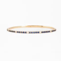 Blue Sapphire & White Diamond Flexible-Fit Bangle