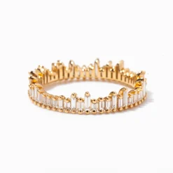 Cityscape Eternity Ring with Needle Baguette Diamonds