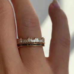 Cityscape Eternity Ring with Needle Baguette Diamonds