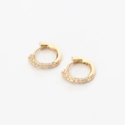 Colmillo Half White Pavé Diamond Huggies