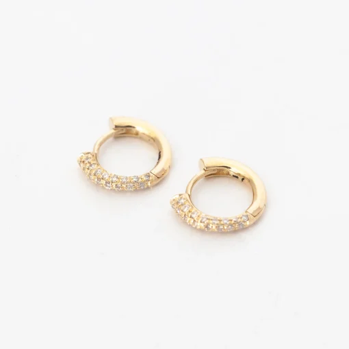 Colmillo Half White Pavé Diamond Huggies