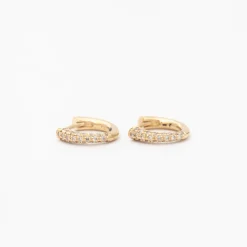 Colmillo Half White Pavé Diamond Huggies