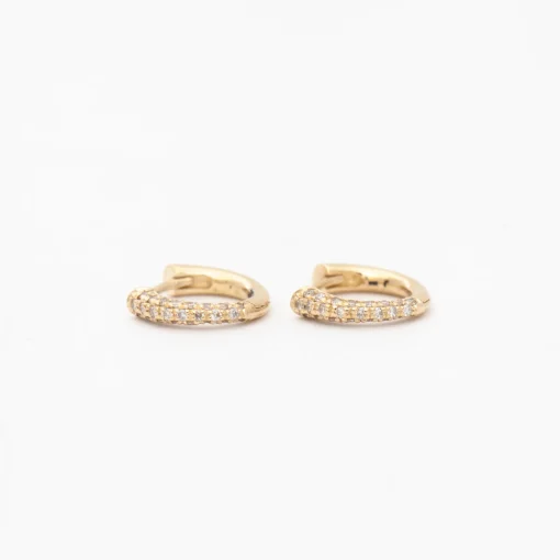 Colmillo Half White Pavé Diamond Huggies