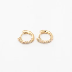 Colmillo Half White Pavé Diamond Huggies