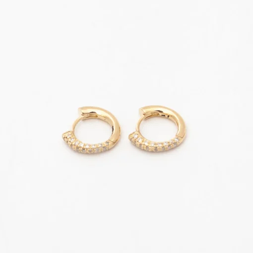Colmillo Half White Pavé Diamond Huggies