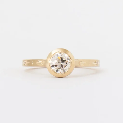 0.64 ct Old European Diamond Luna Solitaire Thin