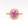 1.58 ct Purple-Pink Cushion Sapphire Athena Ring