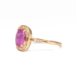 1.58 ct Purple-Pink Cushion Sapphire Athena Ring