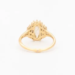 1.12 ct Rectangular Rose-Cut Diamond Cluster Ring