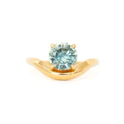 1.57 ct Round Montana Sapphire Piscine Ring