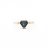 2.10 ct Teal Shield-cut Sapphire Harley Ring