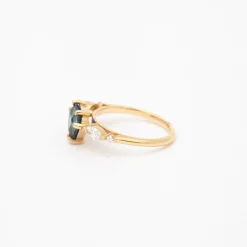 2.10 ct Teal Shield-cut Sapphire Harley Ring