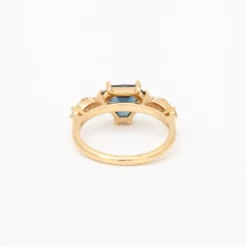 2.10 ct Teal Shield-cut Sapphire Harley Ring