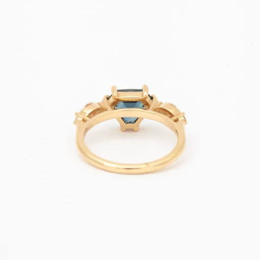2.10 ct Teal Shield-cut Sapphire Harley Ring