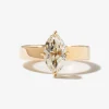 1.52 ct Vintage Moval Diamond Temple Ring