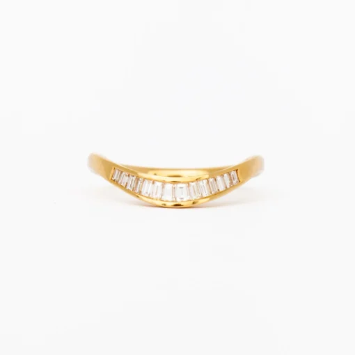 Curved Baguette Diamond Wedding Band