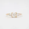 Deco Engagement Ring with Cushion Diamond