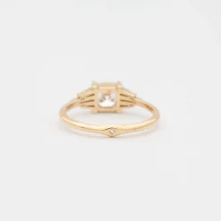 Deco Engagement Ring with Cushion Diamond