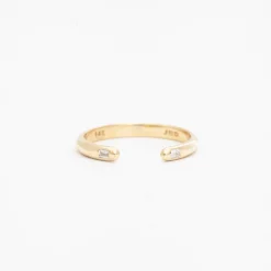 Diamond Baguette Half Round Cuff Ring