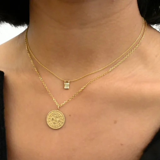 Diamond Baguette Reflection Necklace
