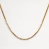 Diamond Bezel Tennis Segment Small Curb Chain Necklace