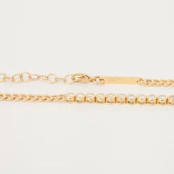 Diamond Bezel Tennis Segment Curb Chain Bracelet