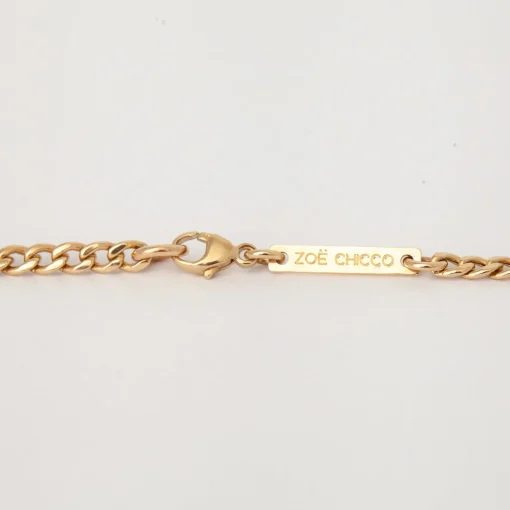 Diamond Bezel Tennis Segment Small Curb Chain Necklace
