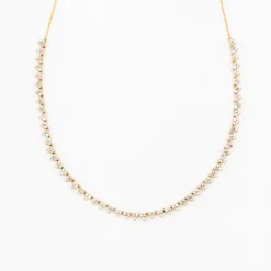 Diamond Cluster Half Riviera Necklace