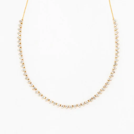 Diamond Cluster Half Riviera Necklace