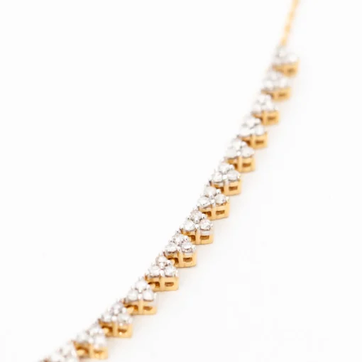 Diamond Cluster Half Riviera Necklace