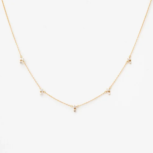 Diamond Drop Station Necklace