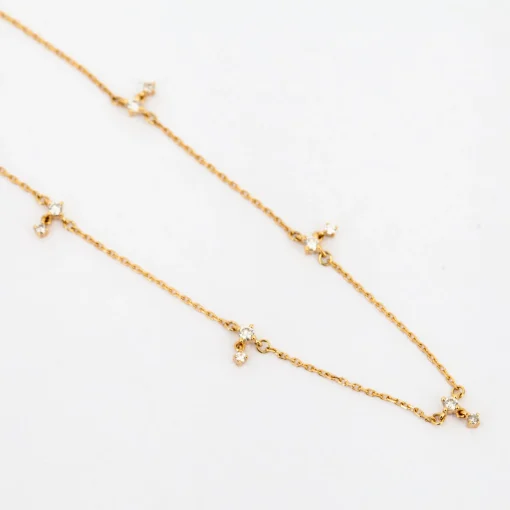 Diamond Drop Station Necklace