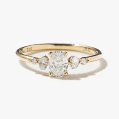 Diamond Oval Pebble Ring