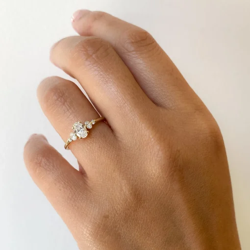 Diamond Oval Pebble Ring