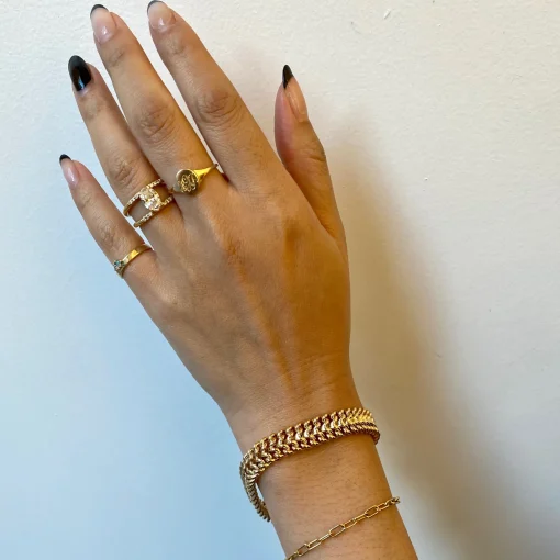 Double Wide Curb Chain Bracelet